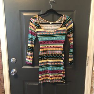 Long sleeve form fitting dress